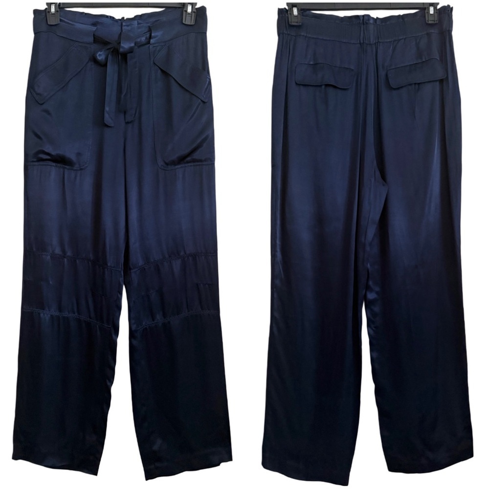 J. Crew Satin Silky Lightweight Casual Festive Waist-Tie Wide Leg Pants 10T NWT